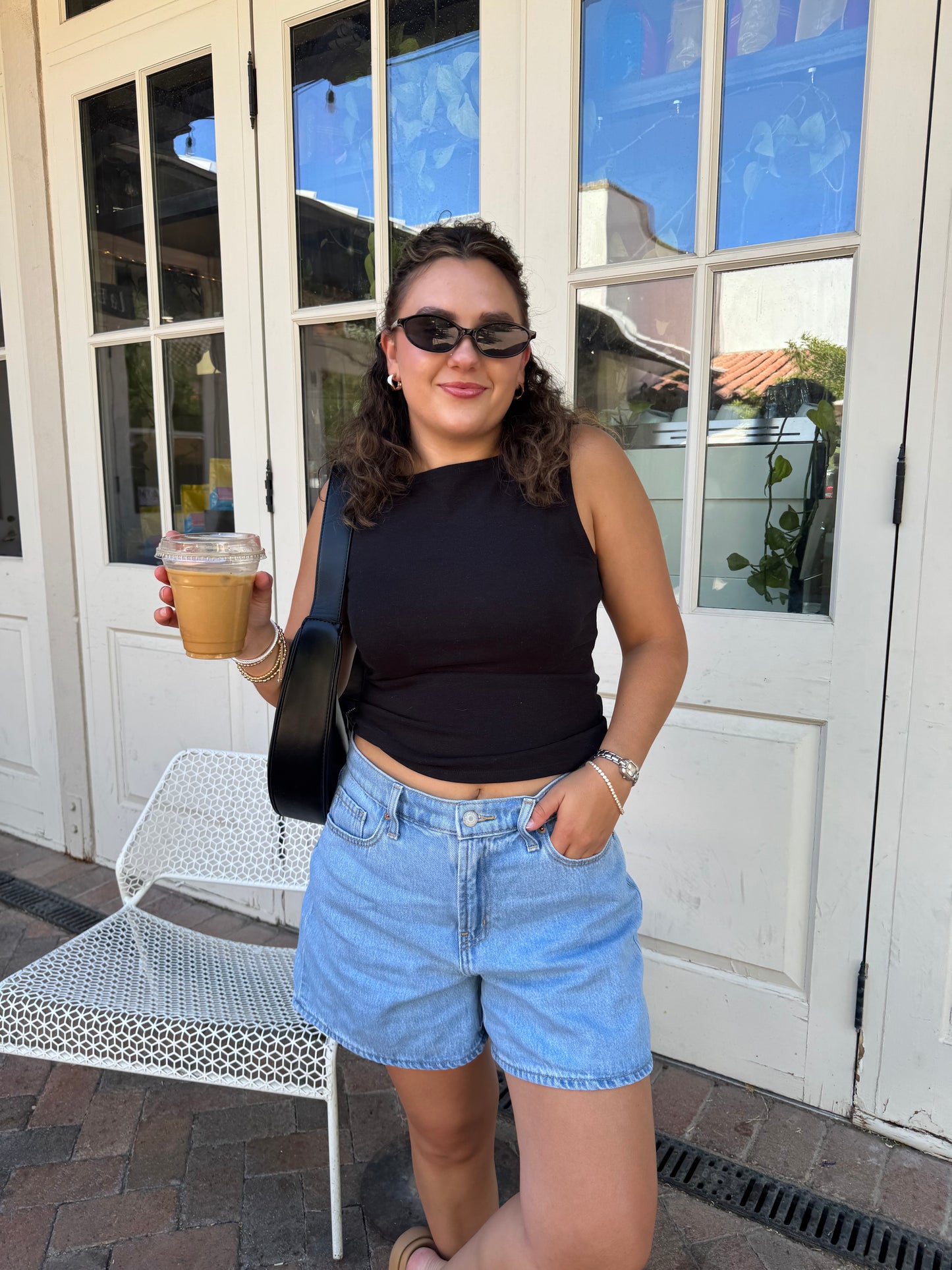 Boat Neckline Tank Top (Black)