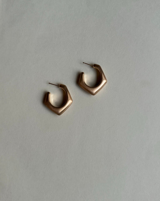 Gold Brushed Geometric Earrings