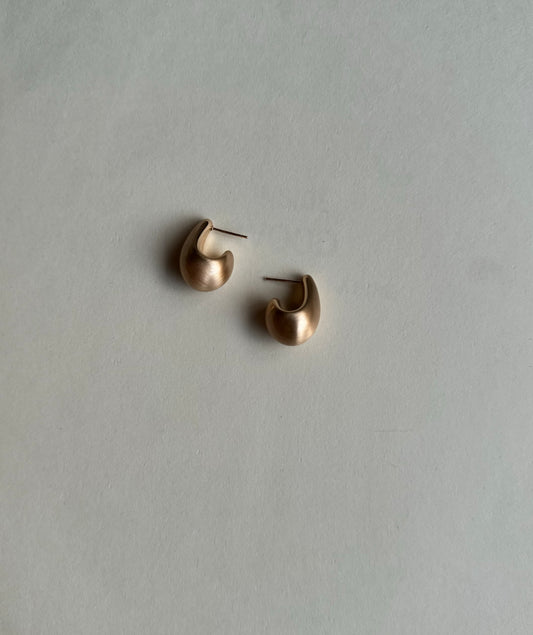 Brushed Gold Hook Earrings