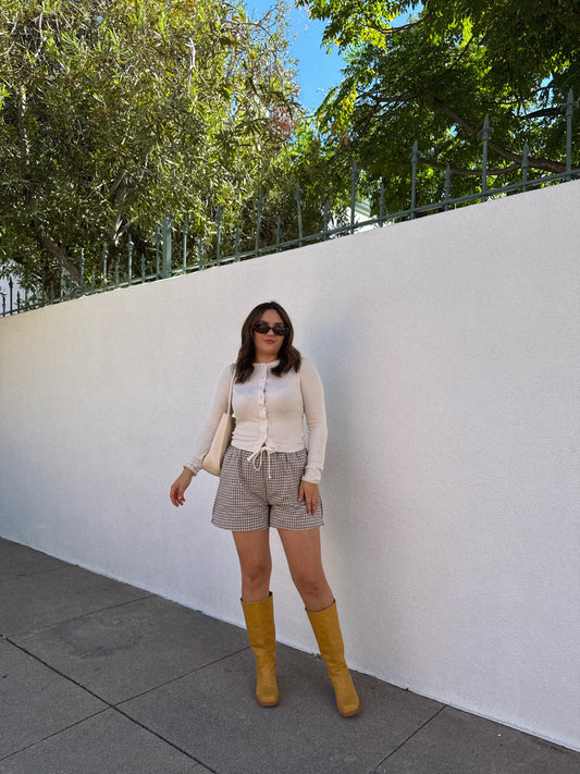 Maple Gingham Drawstring Shorts