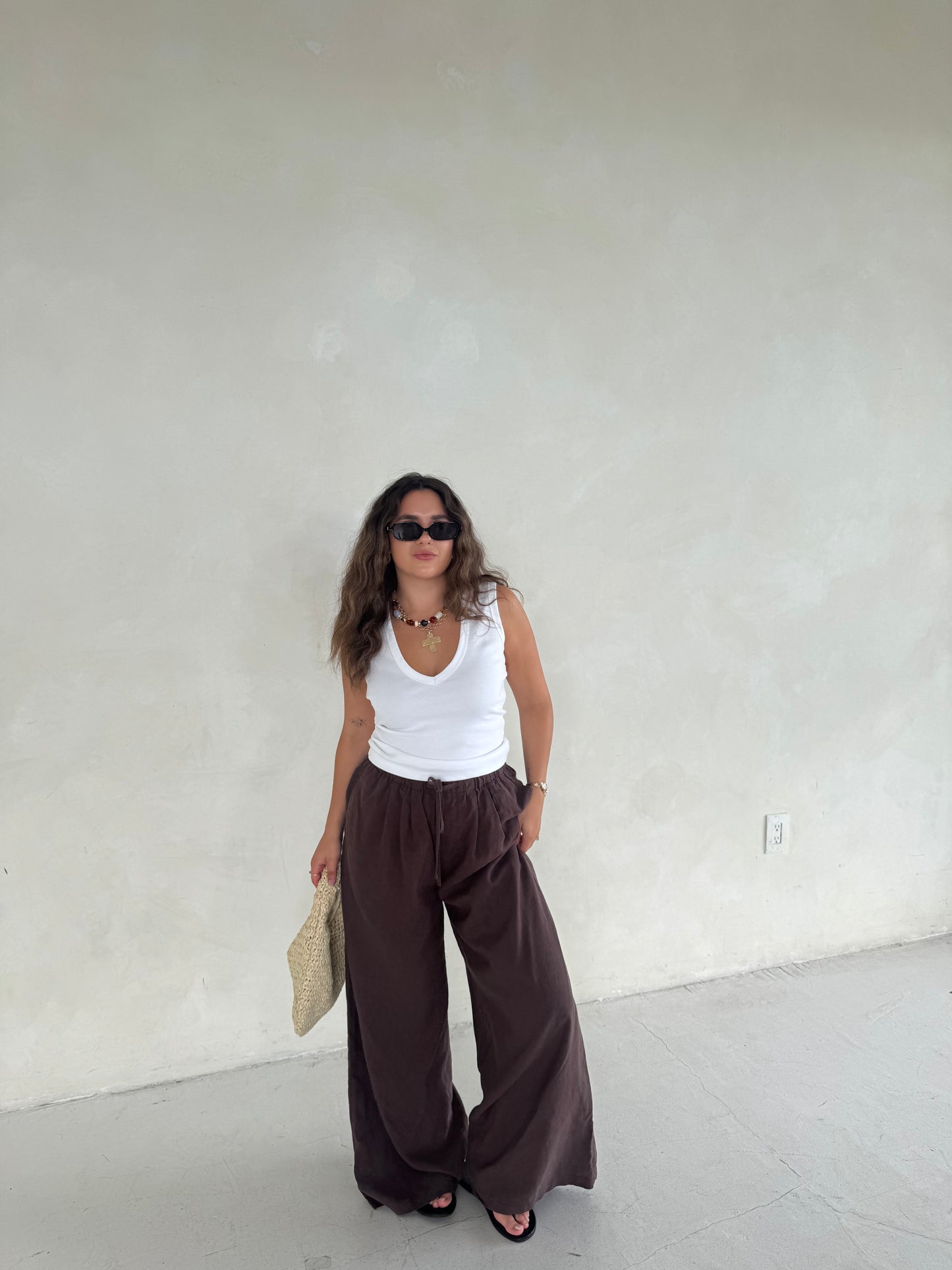 Sol Brown Linen Pant