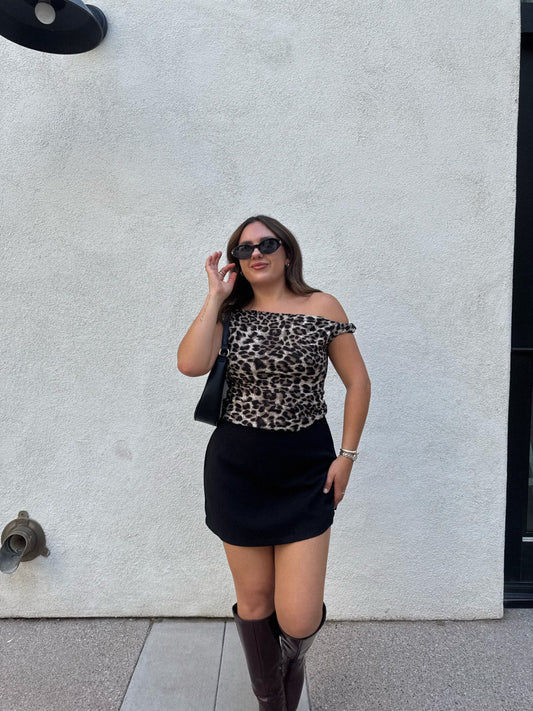 Cheetah Girl One Shoulder Top