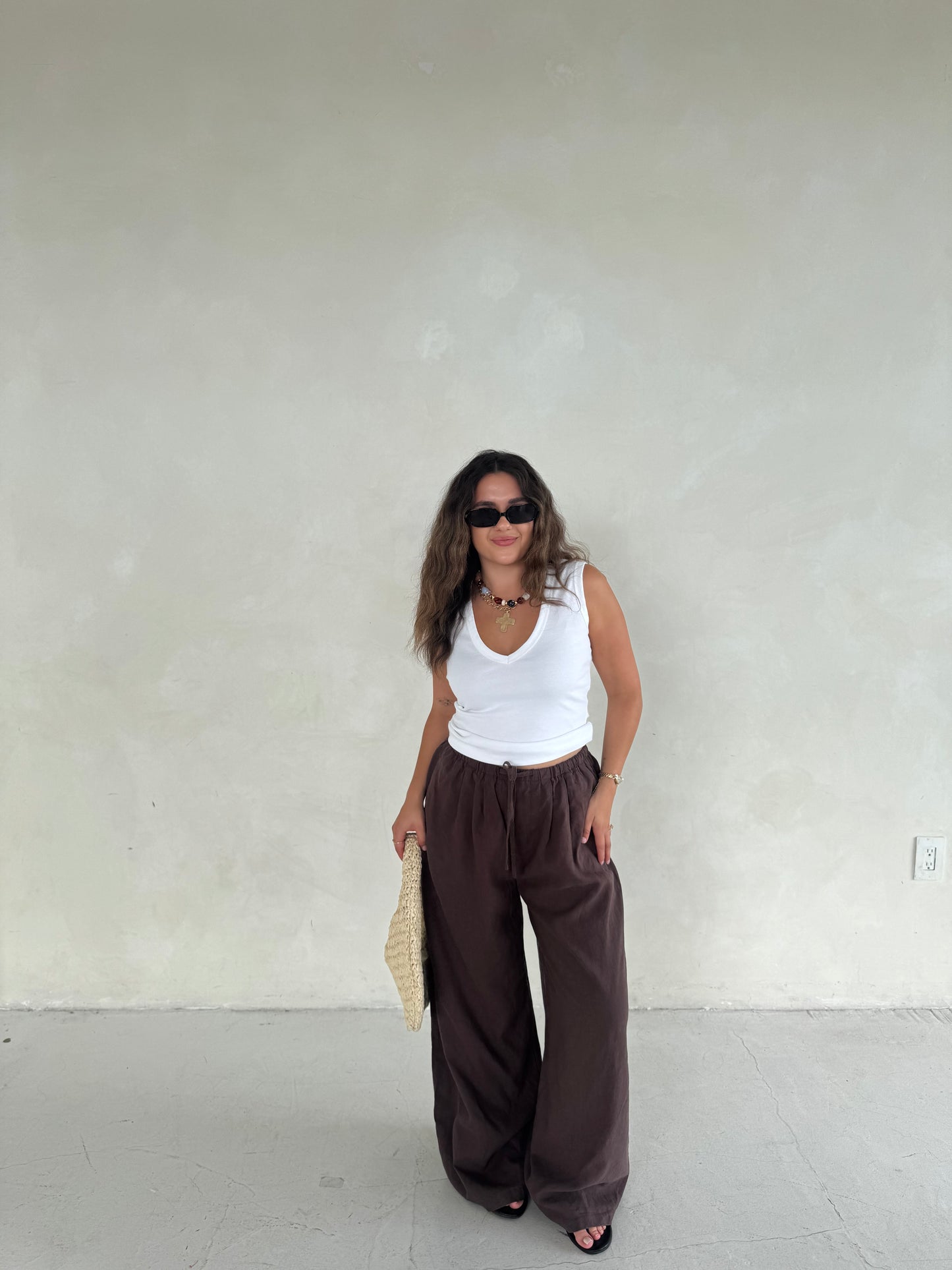 Sol Brown Linen Pant