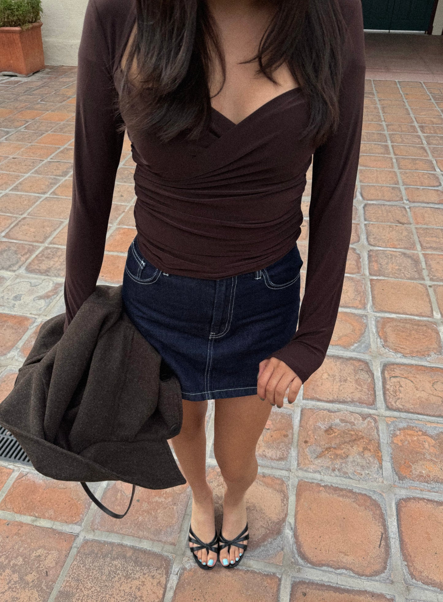 Empire Ruched Long Sleeve