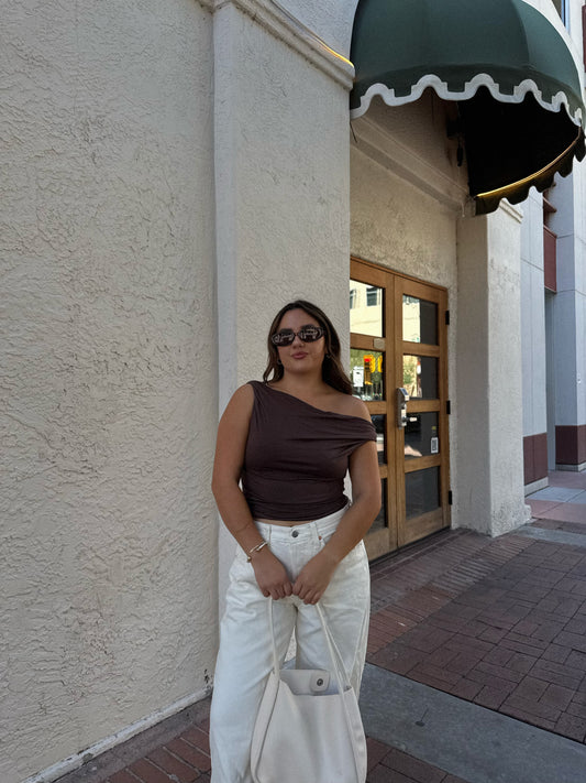 Chesnut One Shoulder Top