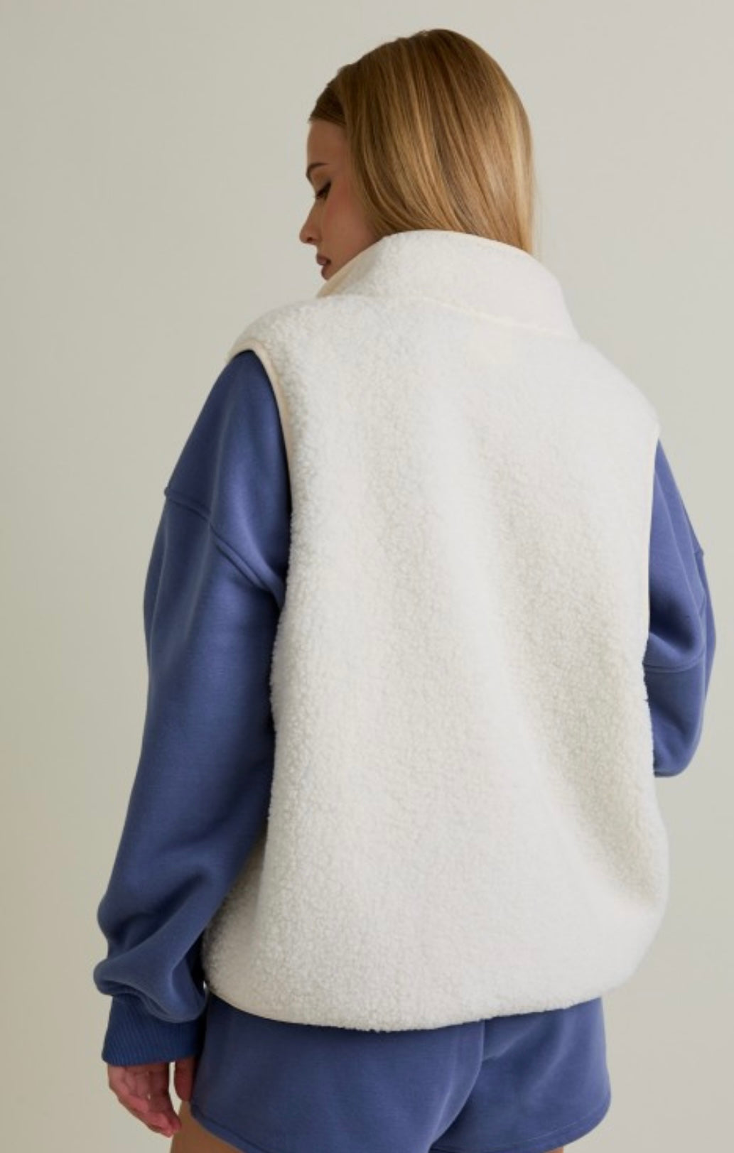 Sleeveless Mock Neck Fleece Vest