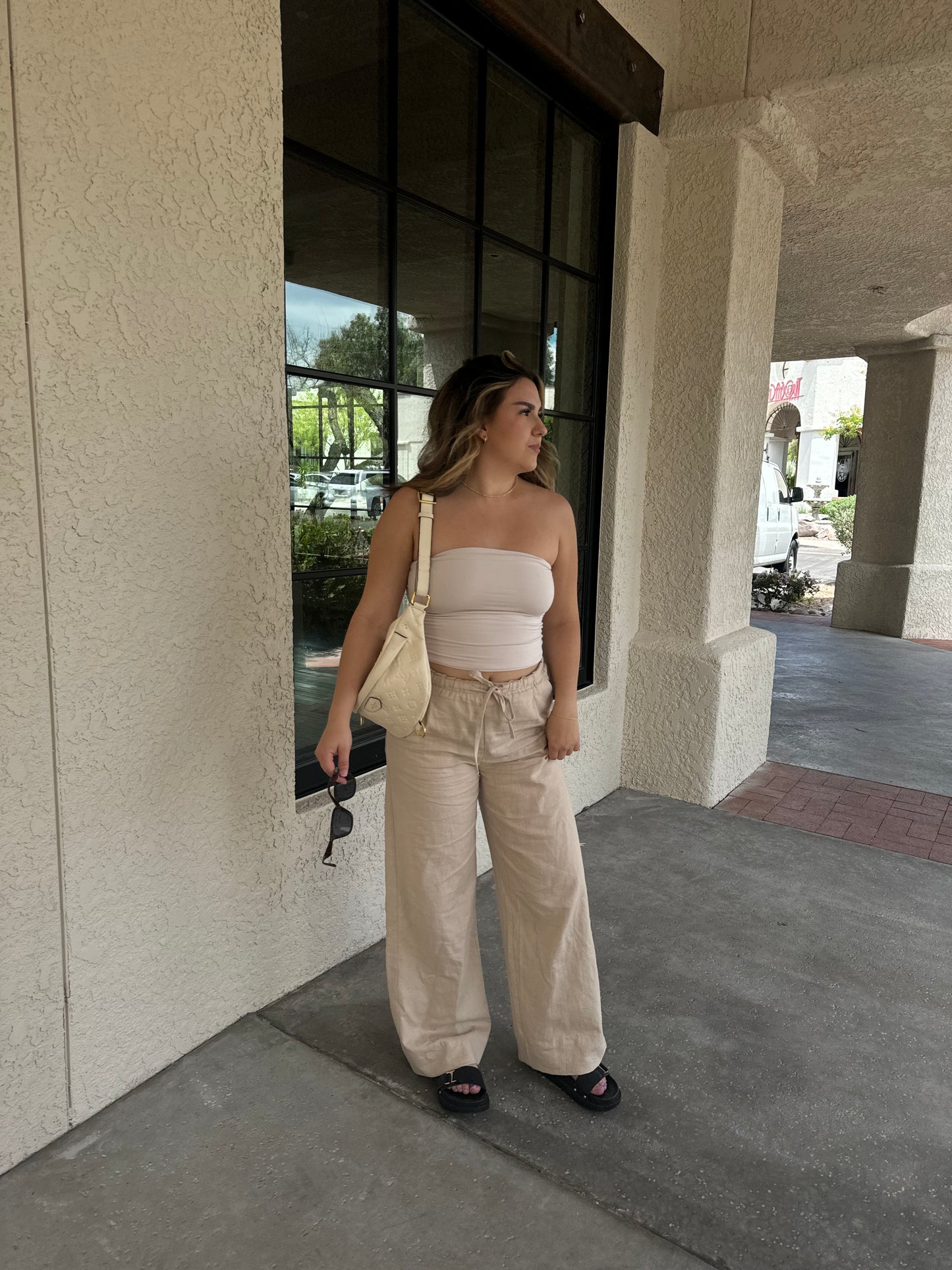 Minimal Linen Pant (Khaki)