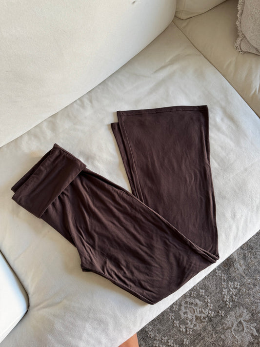 Brown Fold Over Leggings
