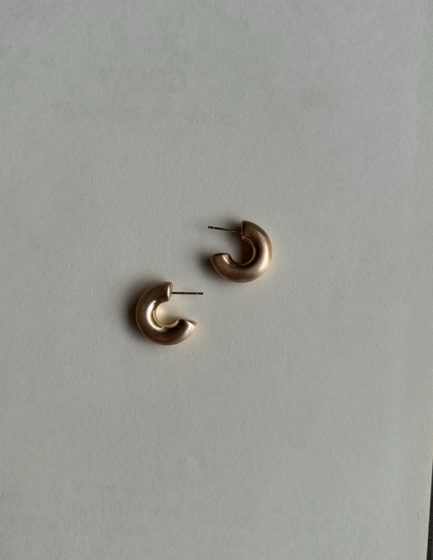 Brushed Gold Mini Hoops